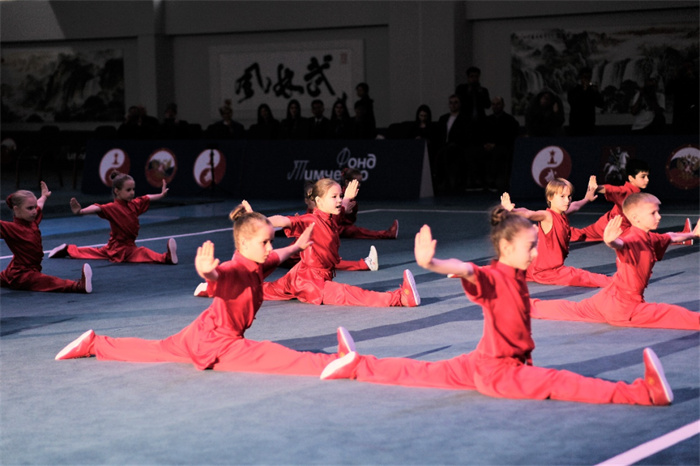 俄羅斯青少年在開幕式上進行武術(shù)表演。駐俄羅斯大使館供圖