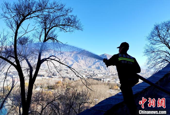 12月6日，布達(dá)拉宮消防救援大隊(duì)在布達(dá)拉宮山體林草區(qū)域開展?jié)窕ぷ?。　劉?攝