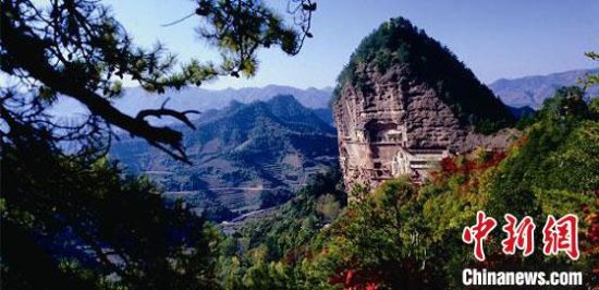 圖為世界文化遺產(chǎn)麥積山石窟。(資料圖)甘肅省文物局供圖