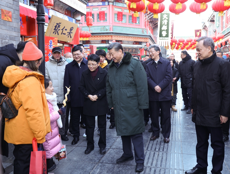 2024年2月1日，習(xí)近平總書記在天津古文化街考察。